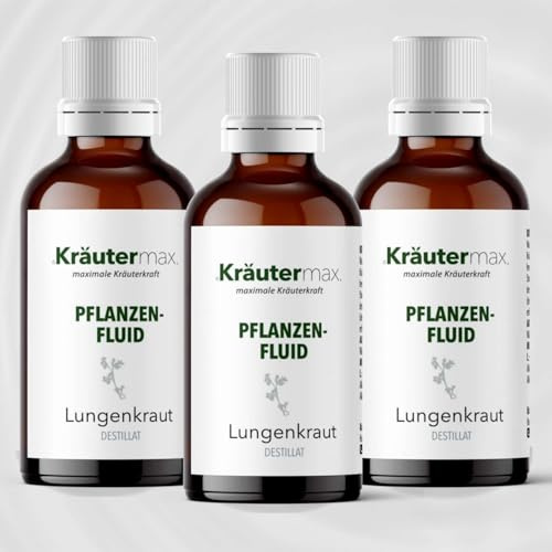 NUOVO! Gocce di polmonaria Kräutermax | Estratto di polmonaria liquido come perfetta alternativa alle capsule di polmonaria o al tè di polmonaria | 3 x 50 ml