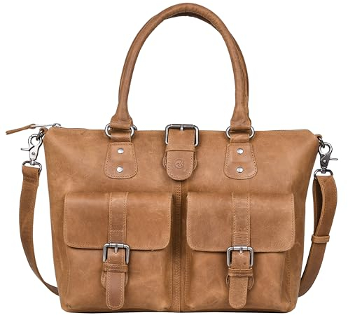 ANTONIO VALERIA Beck Leder Top Handle Bag für Damen, braun, Medium…