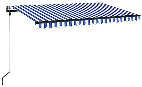 vidaXL Toldo Automático Retráctil, Sombrilla Plegable, Toldo Resistente al Agua Rayos UV, Toldo para Balcón Jardín Terraza, Azul y Blanco