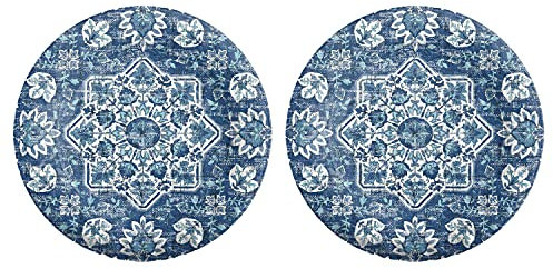 Auntie Morags Atlantic Blue - Melamine/Plastic Side/Salad Plates Set for 2