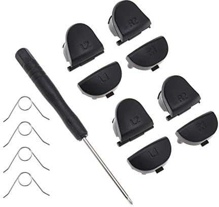 Create idea 13pcs L1 R1 L2 R2 Trigger Buttons & Spring & Screwdriver Replacement Part Compatible with PS4 Dual Sense Controller Replacement Controller Button