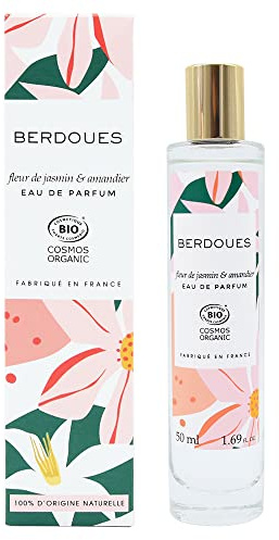 Berdoues Eau de Parfum Bio Femme, Fleur de Jasmin et Amandier, 100% d’Origine Naturelle, certifiée Bio, Vegan, Made in France, 50ml