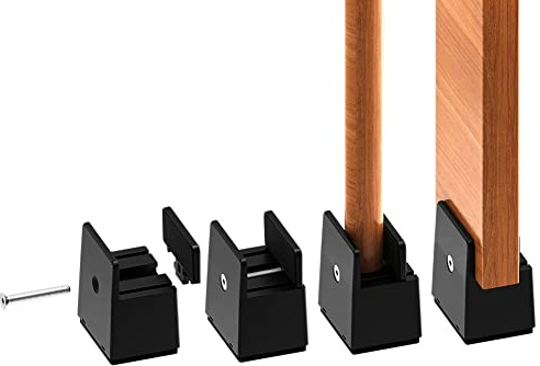 RCHYFEED Betterhöhung 2 Zoll Verstellbarer Schraubklemme, Möbelerhöhung 5 cm passend für Fußstärke des Bettes von 0 bis 1,5 Zoll, Robuste Betterhöher für Sofa Schreibtisch Schrank, 4 Stück