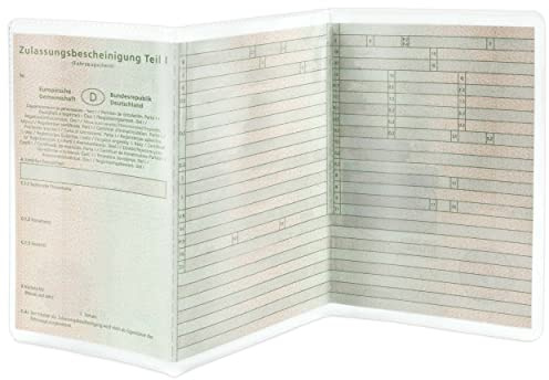 Olgs Fahrzeugscheinhülle transparent 2er Pack, Kunststoff Schutzhülle für KFZ-Schein, Führerschein für Auto & Motorrad