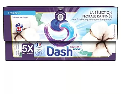 Dash Waschmittel Kapsel Frische der Baumwolle All in 1 Pods, Box mit 25 Kapseln