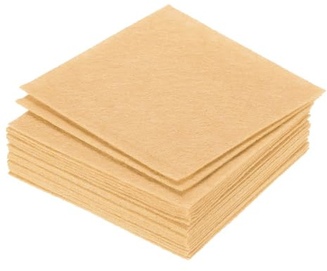 PATIKIL 21 Stück Weiche Filzblätter Selbstklebende Stoff Bastel Blätter Filzbasteln Beige 4 Zoll x 4 Zoll für DIY Hobby Dekoration