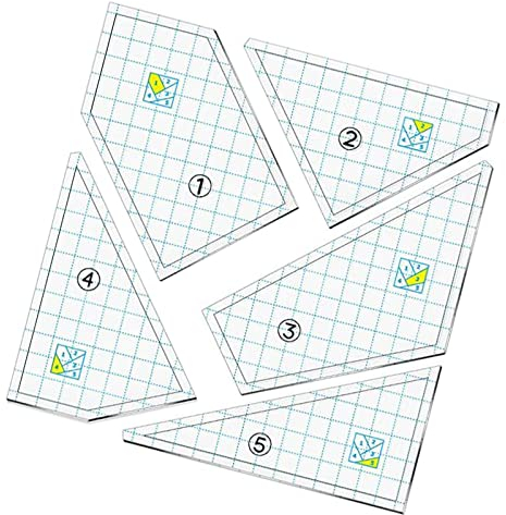 5-teiliges Acryl-Quilt-Vorlagen-Set, Nähmaschinen-Lineal, DIY-Hand-Patchwork, Nr. 2