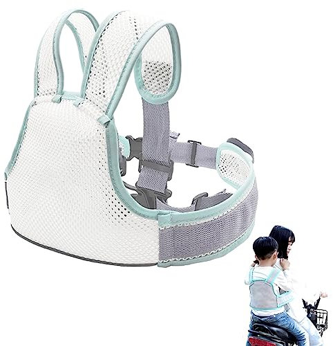 Cintura di Sicurezza per Moto per Bambini,Bambini Moto Cintura Imbracatura Regolabile,Imbracatura Moto per Bambini,Design a Strisce Riflettenti,Adatto per veicoli elettrici,Biciclette,Motocicli