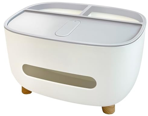 Tissue Holders, Tissue Box Cover with Storage,Desktop Storage Box,Tissue Holder Dispenser Suitable for Night Stand,Dresser,Kitchen,Tabletop,Bathroom,Office Table (Grey)