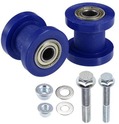 Hihaha Tendicatena a Rulli per Moto, 8 mm, 10 mm, Set da 2 Pezzi Blu | 8 Mm, 10 Mm, Go-Kart, ATV, Pit Bike, KLX110, XR125, SSRC, RF50, Cuscinetto A Rulli, Impermeabile, Antiruggine