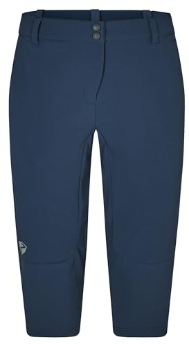 Ziener Damen NESTLA X-Function Fahrrad-Shorts mit Innenhose - Mountainbike/Outdoor/Freizeit - atmungsaktiv,schnelltrocknend,gepolstert,3/4,Knielang, hale Navy, 44