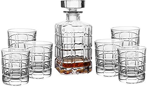 YOtat Verres À Whisky en Cristal, Ensemble De 6 Verres À L'Ancienne, pour Boire du Whisky Bourbon, des Cocktails, du Cognac, Cadeau pour Petit Ami (Type 18)