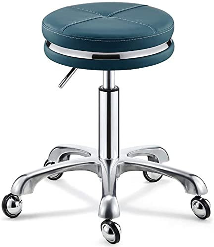 LXGJSQY Hocker auf Rädern Edelstahl Arbeitshocker Barstuhl Beauty, Friseurstuhl Make-up (Farbe: Grau, Größe: Style2) Hallo
