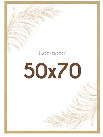 Wackadoo Bilderrahmen 50x70 Natur Fotowand Fotorahmen mit bruchsicherem Acrylglas FSC Holz Picture frame