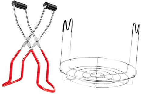 Hoement Soporte para Conservas Inoxidable con Elevador para Latas para Cocción Agua Caliente Diseño Compacto y Almacenamiento