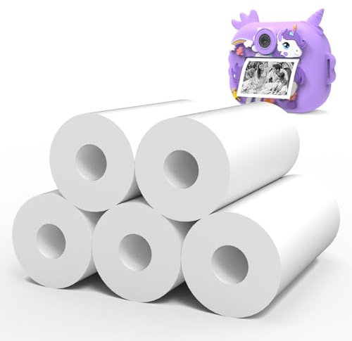 5 rollos de papel de impresión térmica para cámara infantil, impresión instantánea, papel térmico de impresión, papel de relleno, papel de recarga para cámara de impresión instantánea, ancho: 2,28