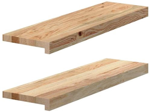 vidaXL Appuis de fenêtre 2 pcs Bois de chêne Massif Non traité, Rebord de fenêtre, Appui de fenêtre en chêne, Appui de fenêtre en Bois
