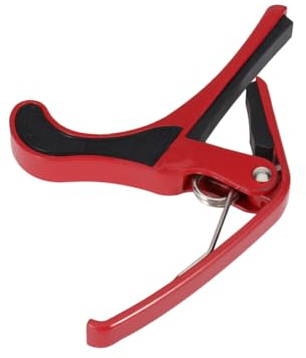 Metall Gitarren Capo für E-gitarre, Rot, Präzise Spannfunktion | Mandoline und Ukulele, Schnelles Umsetzen, Kompaktes Zubehör für Musiker