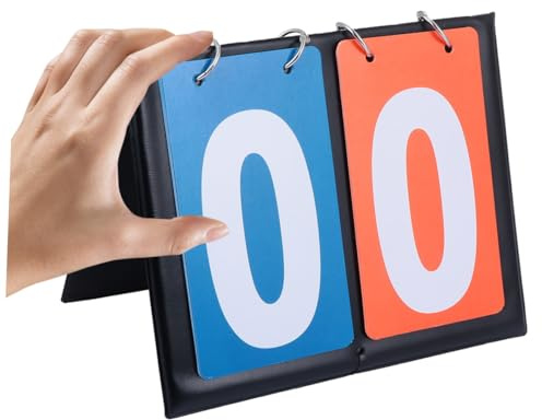 BESPORTBLE Basketball Scoreboard 2-Digit Score Flipper Portable Match Scoreboard for Table Tennis Volleyball and Swimming Easy-Read Flip Numbers 7.95 X 6.69 X 0.59In