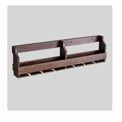 YPIOUREN Portabottiglie da Parete in Legno massello, mensole da Parete sospese for Vino, mensole da Parete in Legno con portabicchieri da Vino, for Sala da Pranzo, Bar Domestici(Oak,90cm/35.4in)