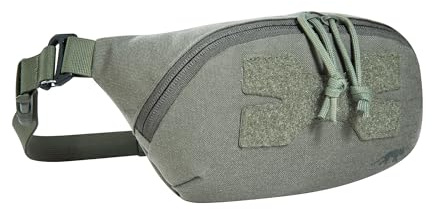 Tasmanian Tiger TT Hip Pouch IRR leichte, Taktische Hüft-Tasche mit Netz-Fächern und abnehmbarem Bauch-Gurt in Molle einhängbar, kompakt faltbar; Steingrau-Oliv IRR