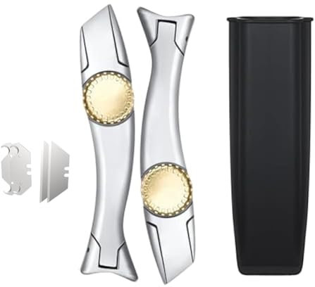 Couteau de Toiture, Lot de 2 Couteaux à Tapis avec Lames de Rechange pour Couteau Utilitaire, Outils de Toiture avec Support pour Coupe-Tapis
