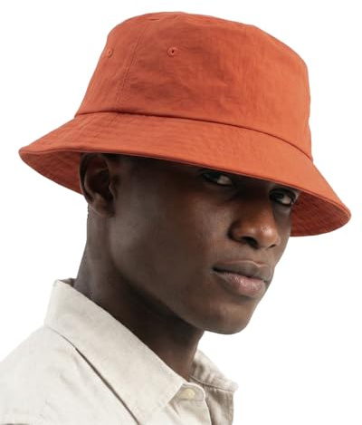 Oversize XXL snabbtorkande solhatt, vattenavvisande fiskarhattar, lätt sommar resehatt med avtagbar hakrem, Orange, XL