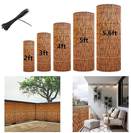 Rotoli di recinzione in bambù naturale per giardino e cortile, pannello di recinzione intrecciato a mano, recinzione decorativa in bambù per la privacy, paesaggistica esterna, decorazione ecologica da