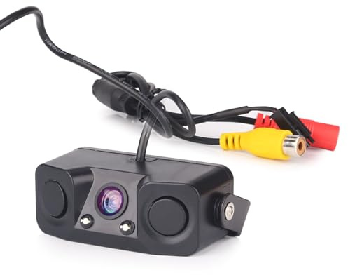 ERISIN AHD 1080P Rückfahrkamera mit Parksensor, Rückfahrkamera-Assistent für Autos, 150-Grad-Blickwinkel, IP68 Wasserdichter Parkassistent-Radar, Hochwertiger Sensor
