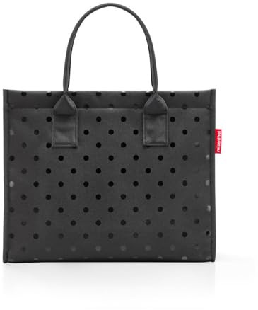 reisenthel daily shopper glossy dots black – Moderner, geradliniger Shopper für jeden Anlass - praktische Handtasche, groß genug für Ihre Einkäufe und Ihre Alltagsgegenstände
