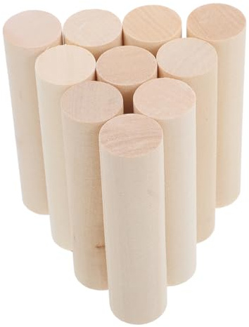 Gogogmee 10 Stück DIY Holzstäbe aus Massivem Lindenholz Runde Holzstäbe zum Basteln und Schnitzen für Kreative Holzarbeiten Robust und Langlebig