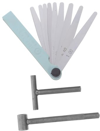 LOEFLIFA Utensili per Regolazione Valvole con Chiave Manico Spessimetro per Misurazione Precisa Gap Strumento Compatto Portatile in Metallo Resistente per Manutenzione Motore Motociclistica