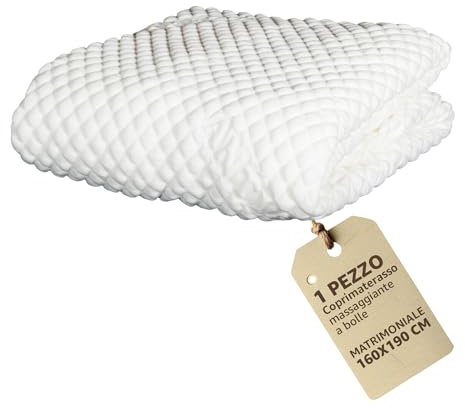 SONIT - Coprimaterasso Massaggiante Matrimoniale 160x190x30 cm - Copri Materasso Anallergico Traspirante con Effetto Relax