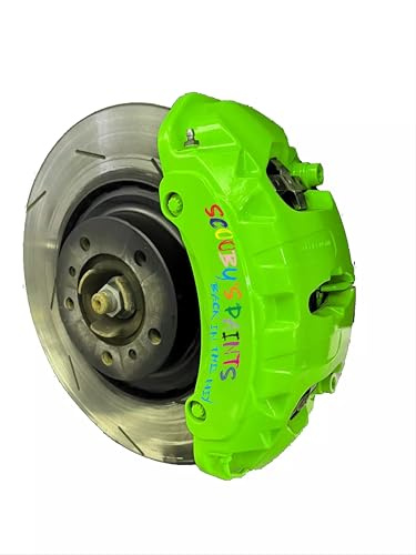 SCOOBYS PAINTS BACK IN THE MIX Premium High Heat Resistant Brake Caliper Paint, 400ml Aerosol Spray, Multi-Color Metallic Finish, Engine and Wheel Restoration (Lime Green)