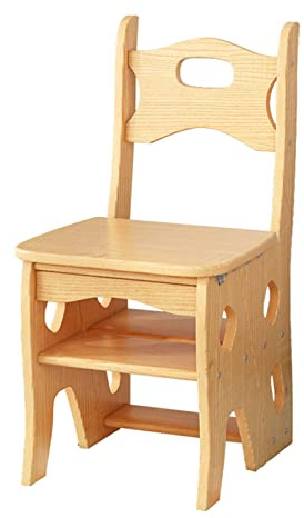 LISHEUK Taburete Plegable de Madera, Escalera, estantería Multiusos, Silla, reposapiés Plegable para el hogar y la Cocina.