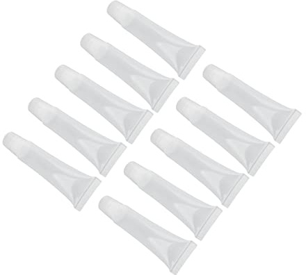 Generic 15ML 10pcs DIY Tubo de Brillo de Labios, Envase de Bálsamo de Labios de PVC Portátil para Cosméticos, Juego de Envases de Brillo de a Prueba de Fugas para el Hogar y la Tienda de Cosméticos