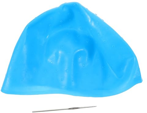 COLLBATH Gorro de Silicona para Resaltar Cabello Azul, Accesorio Profesional de Peluquería, Tapa Antideslizante para Mechas, Adecuado para Tratamientos de Tinte y Permanentes, Uso