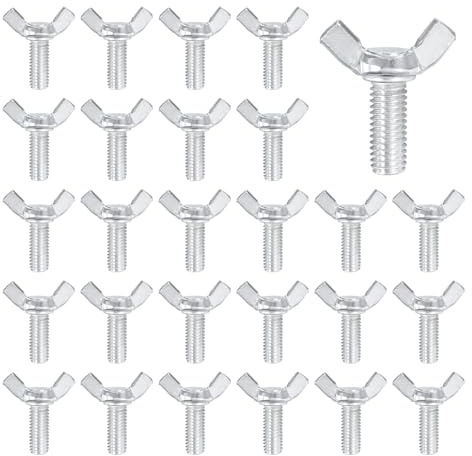QUARKZMAN 40 Pcs Tornillos Mariposa M8x20mm, Acero Al Carbono Zincado, Tornillos De Mano Con Aleta Para Hogar, Maquinaria Y Equipos Electrónicos