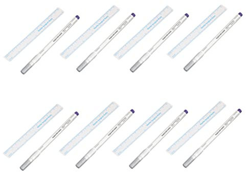 Rotulador para piel quirúrgica, rotuladores de plantilla para tatuaje con regla de papel para cejas y labios, 8 juegos