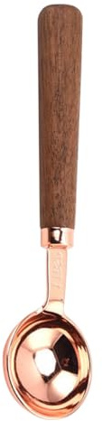 LOLIPPYY Cuchara Medidora Multifunción de Acero Inoxidable Mango Largo de Madera de Nogal, Cuchara Pequeña para Café 15 Ml, Adecuado para Medir Especias, Té y Condimentos en Cocina