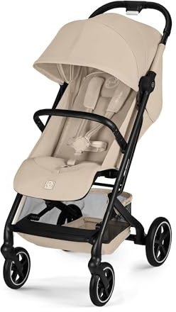 CYBEX Gold Buggy BEEZY, All-Terrain, ab 0-4 Jahre, Almond Beige | Ergonomische Liegeposition, ab Geburt bis ca. 4 Jahre, kompakt faltbar, Einhand-Gurtsystem, All-Terrain Räder