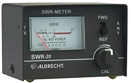 Albrecht SWR-20 Stehwellenmessgerät zum Abstimmen von Funkantennen, Frequenz 3,5 bis 50 MHz, Schwarz, 4410