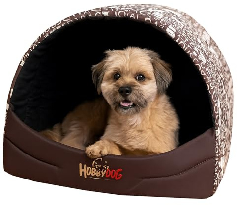 DOGGY Hobbydog R3 Busnap1 Hundehütte Souffleur Hobbydog, Größe 3, 55x43cm Braun Mit Wörter, L, Braun Mit Wörter