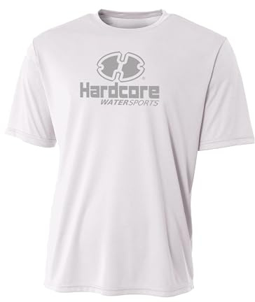 Hardcore Water Sports Mens Rash Guard Surf Swim Shirt SPF Protection Loose Fit White,White,XXX-Large