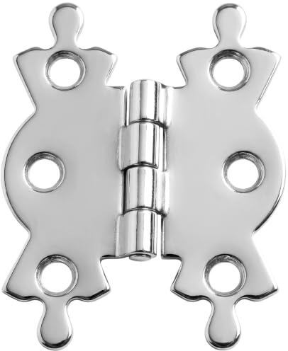 Merriway BH06196 Schmetterlingscharnier, verchromt, 40 mm, silberfarben, 4 Stück Hardware, silberton