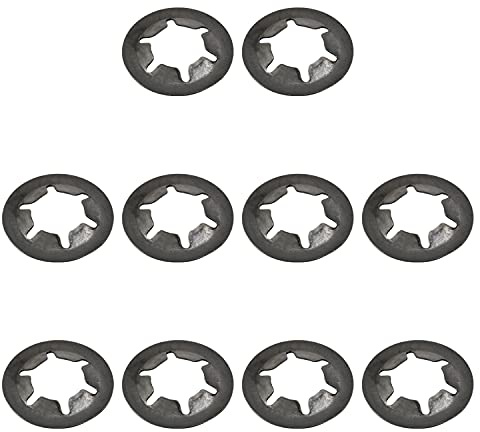 Othmro Lot de 10 rondelles de verrouillage à dents internes Starlock - Assortiment de fixations rapides - En acier inoxydable - Gris