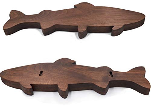MYBA Blocco a Manicotto Multiuso con Cuoio a cuoti in Noce Multiuso, Rack di Coltello a Forma di Pesce, Supporto for Utensili da Cucina Ceppo per coltelli (Color : A)