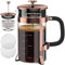 French Press Coffee Maker 34oz 304 Stainless Steel French Press with 4 Filter, Heat Resistant Durable, Easy to Clean, Borosilicate Glass Coffee Press, 100% BPA Free Glass Teapot, Copper