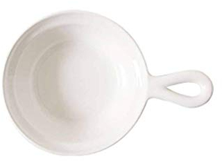Soup Bowl with Handle Japanese-Style, Soup Bowls in China Porcelain Ceramic Dish for Seasoning Dipping Sauce Baking Mould Steamed Egg Oven Microwaveable Microwave Safe-White-L