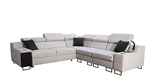 All4All Ecksofa Fosti 3 - Schalffunktion - Bettkasten - Polstersofa - Komfort - L-Form - Couch - Eckcouch - Schlafsofa - 287x289x100cm - 26 - Whisper 3, rechts